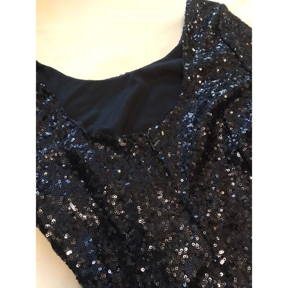 Lulus Delightful Ways Sequin Mini Dress Navy Blue Womens Sz Small Bodycon - Picture 9 of 11